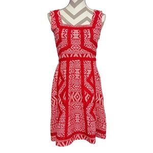 Maeve Emma Dress Anthropologie Size‎ 6 Red White Print EUC Fall photos Christmas